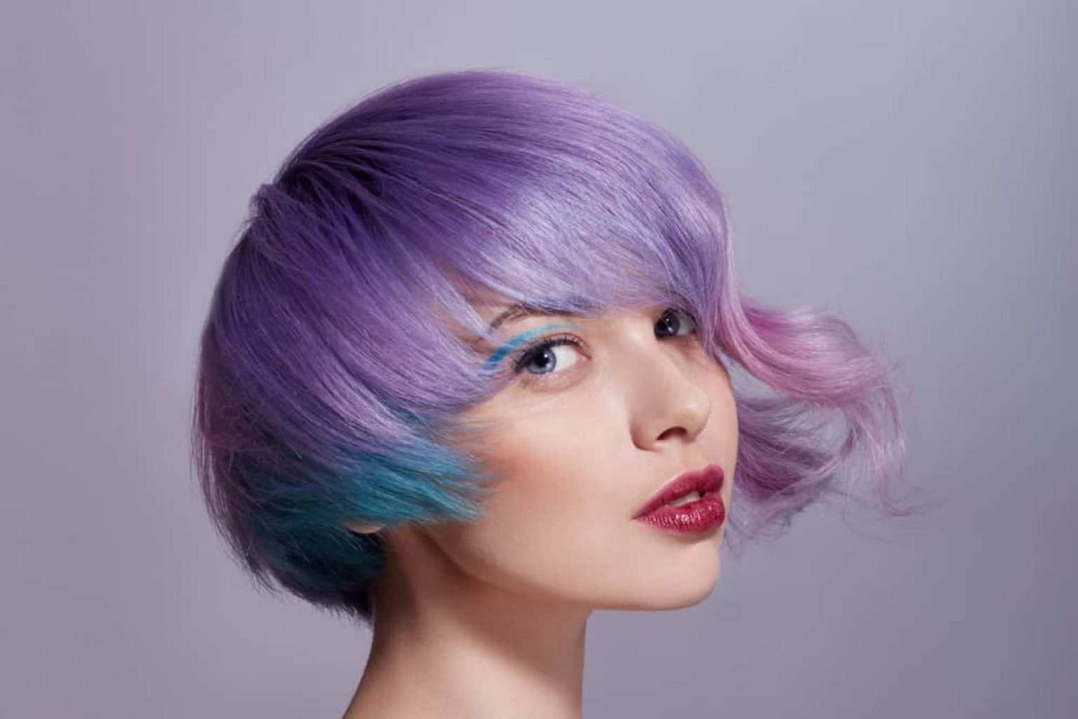 blue hair dye over purple