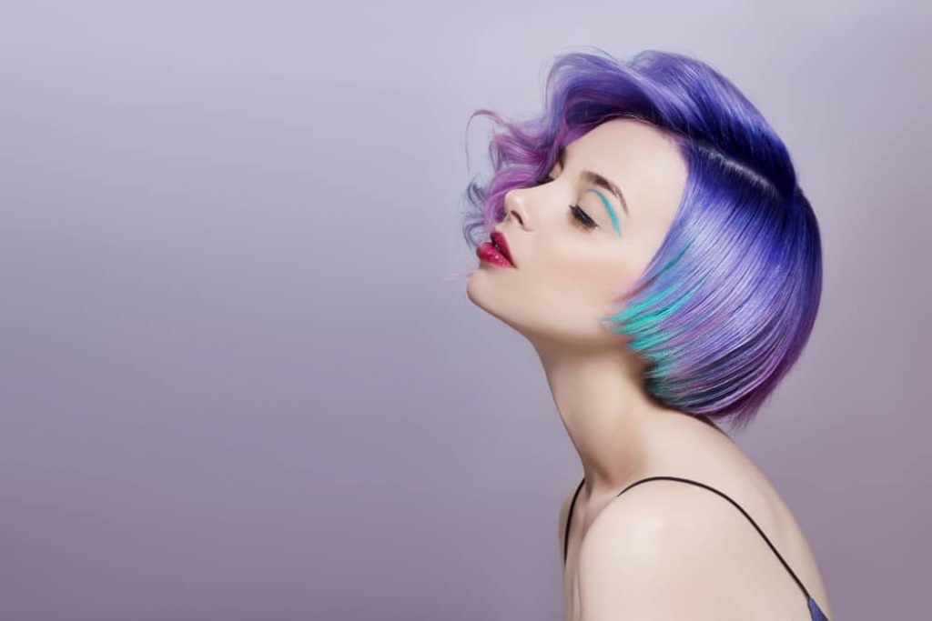 What color cancels out purple hair